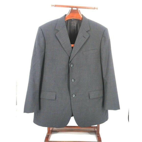 Brooks Brothers Brooksease Blazer Gray Wool Three Button Mens 45R - Picture 1 of 9